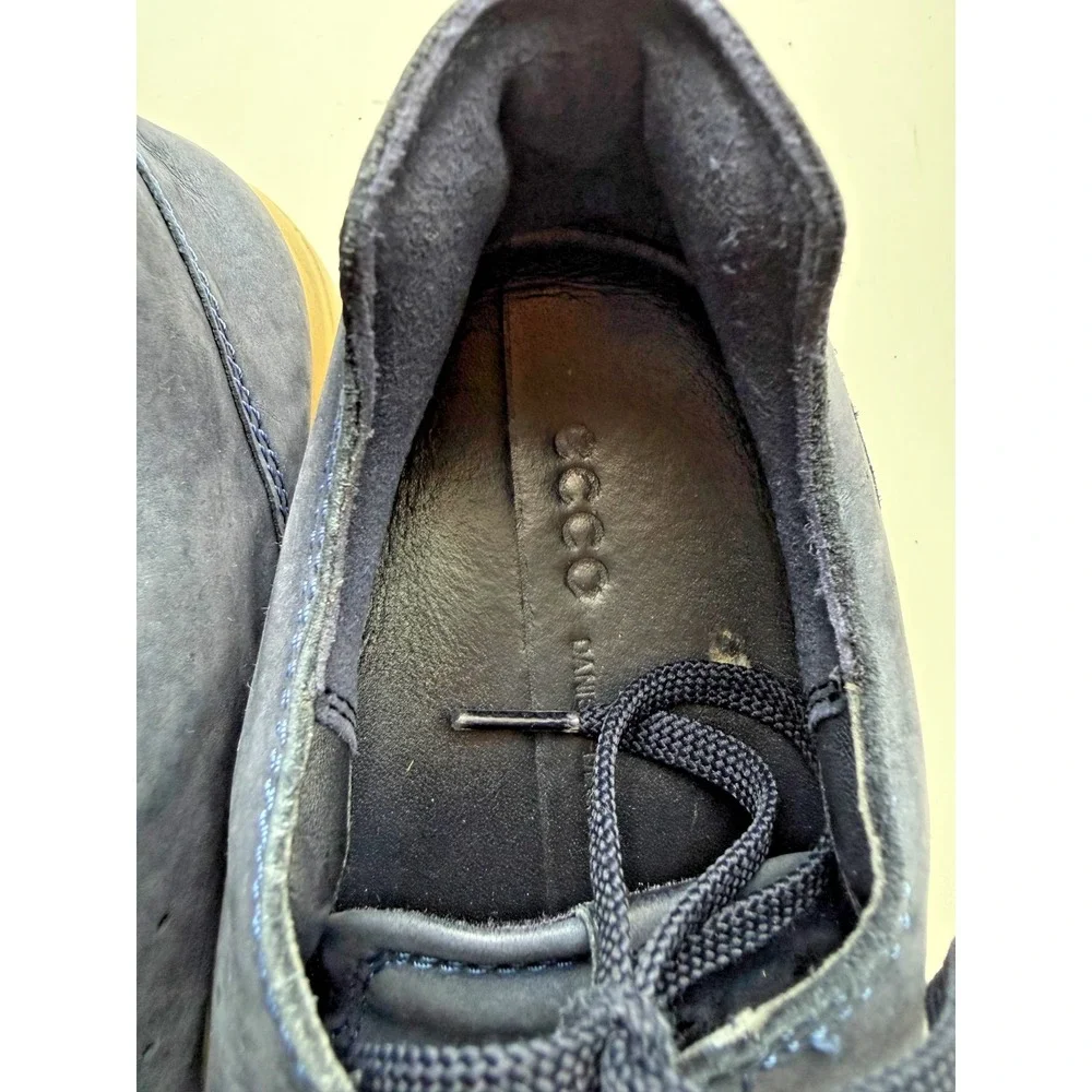 ECCO Soft 7 Sneaker Mens Size 12.5 Navy Blue Leather Low Top Nubuck Casual